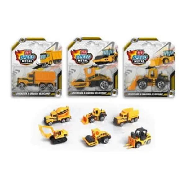 Vehículos de construcción metálicos go speed 6 mod mixeados 14 x12 x4 cm