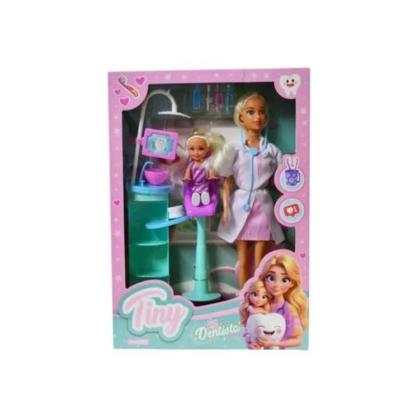 Muñeca Tiny dentista con accesorios 11 piezas 23x32.5x6 cm