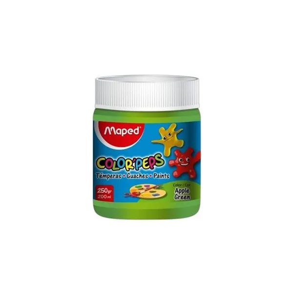 Témpera verde manzana 200 ml en pote Maped