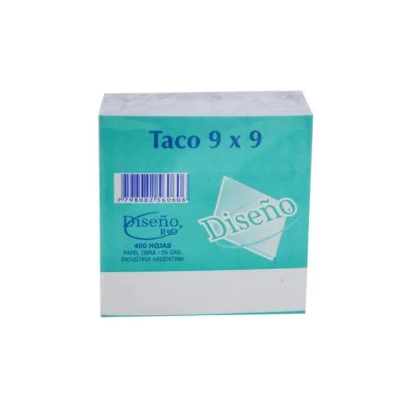Tacos de papel 9x9 cm blancos 400 hojas diseño