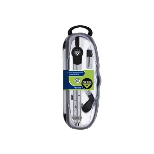 Compás tecnico 155 mm metálico con accesorios pizzi