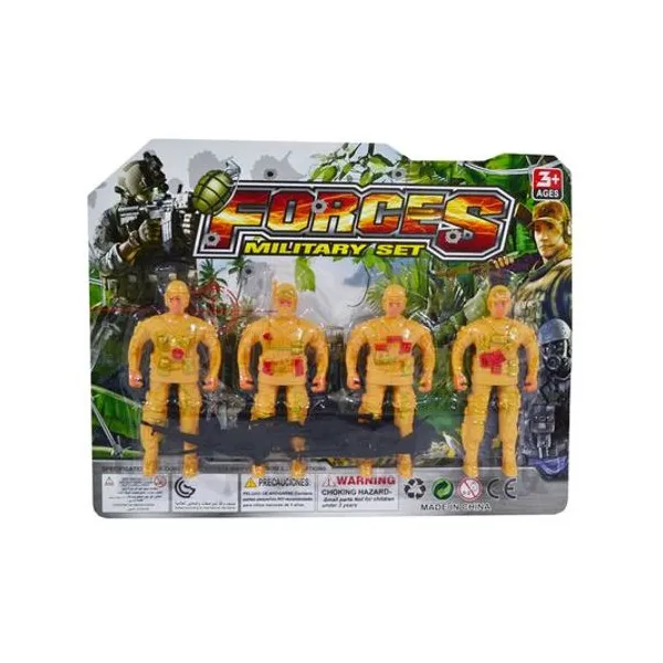 Set de soldados 4 piezas en blister 24.5x19 cm