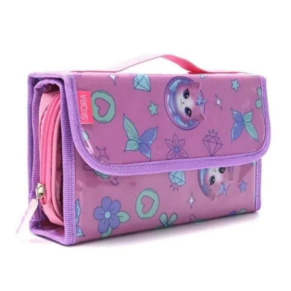 Cartuchera plegable rigida unirain caticornio 22 x14 x5