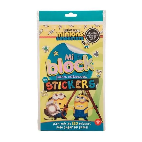 Minions 3 - mi block para colorear con stickers