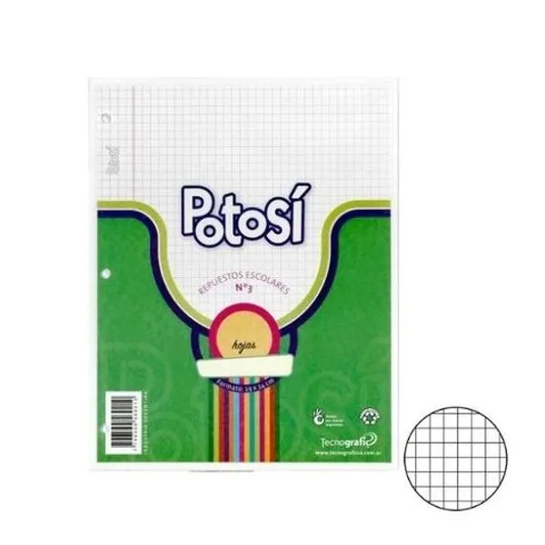 Repuesto carta cuadriculado 48 hojas potosi