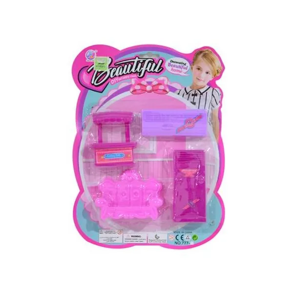 Set de muebles para muñecas x4 en blister 27x21x3 cm