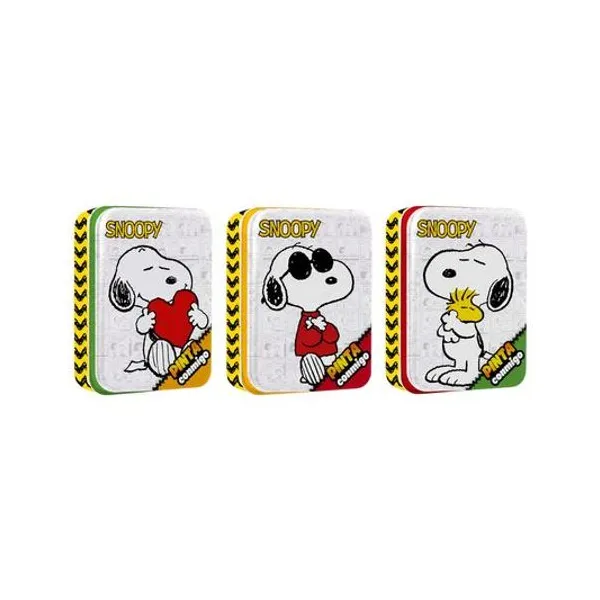 Libro para pintar con crayones pinta conmigo snoopy en lata 7x9.5 cm x1 modelos surtidos