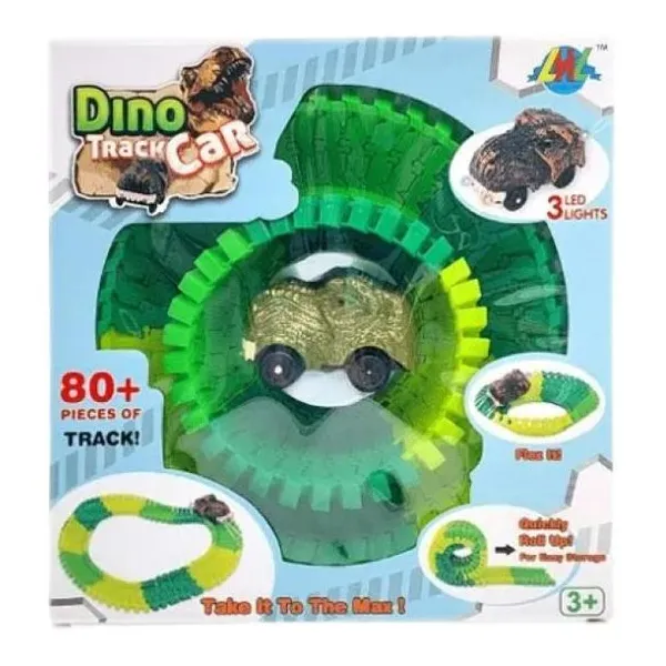 Auto dinosaurio con pista 26x26x7 cm