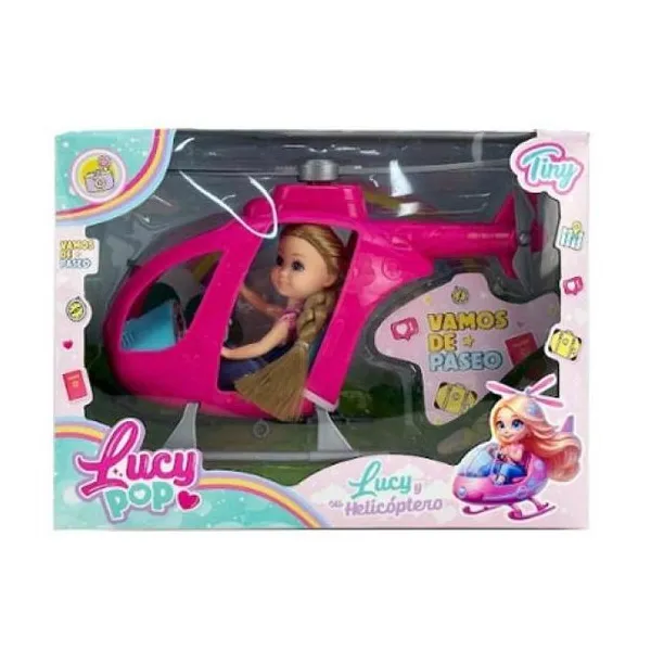 Lucy pop mini muñeca helicóptero con accesorios 19 x13 x6 cm