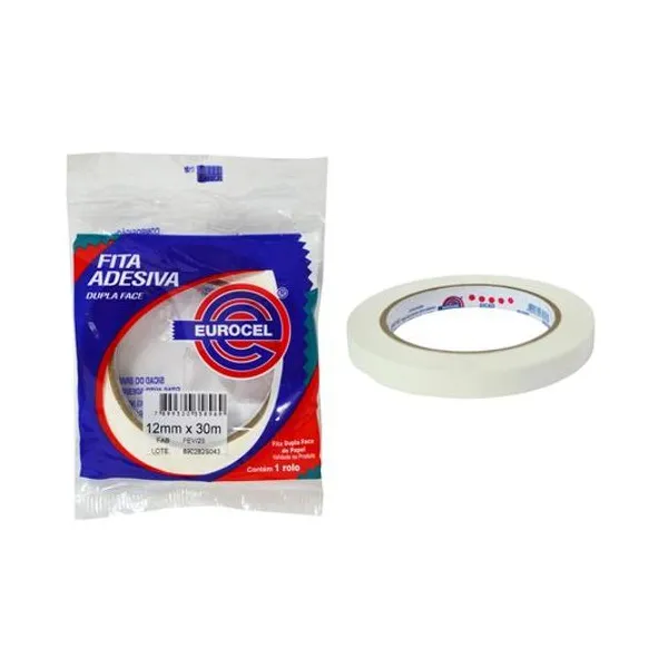 Cinta adhesiva doble faz 12mmx30 mts bolsa x unidad eurocel