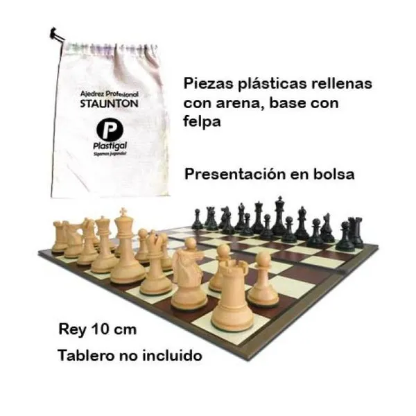 Ajedrez profesional staunton en bolsa de tela