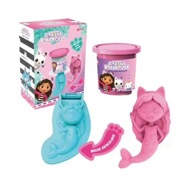 Caja mini gabby´s dollhouse con molde gabby y masa
