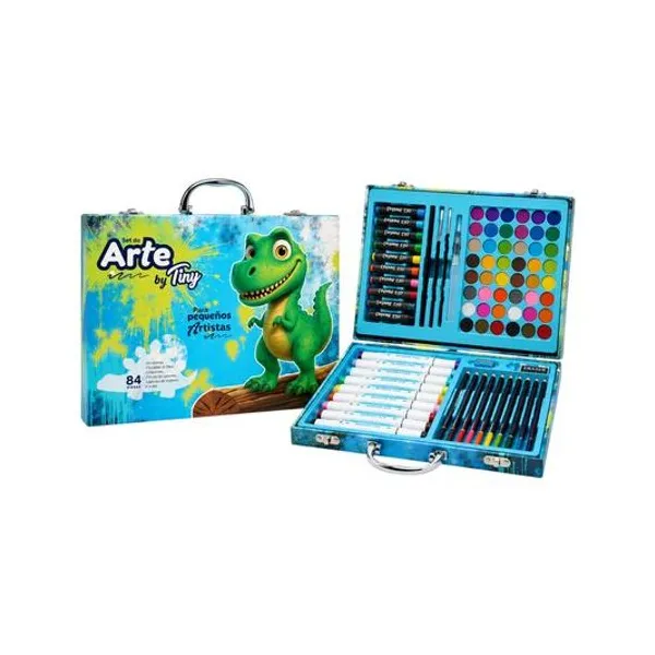 Set de Arte dinosaurio 84 piezas en valija 30x23x5 cm