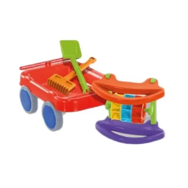 Carrito con sapito pala y rastrillo gigantes