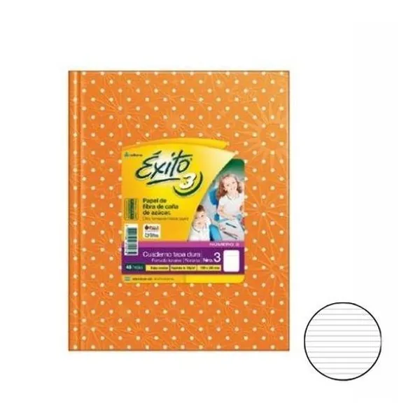 Cuaderno 19x24 rayado t/d univ lunar naranja 48h Éxito -