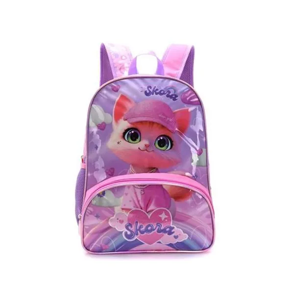 Mochila 16" espalda gatita rubia con llavero Skora