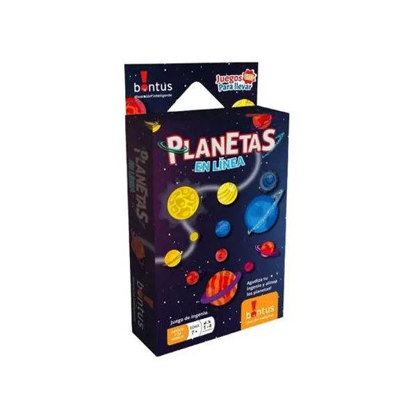 Juego de cartas planetas en linea en caja 9.5x17 cm bontus