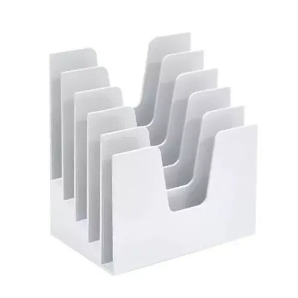 Revistero acrimet acrílico 5 divisiones blanco