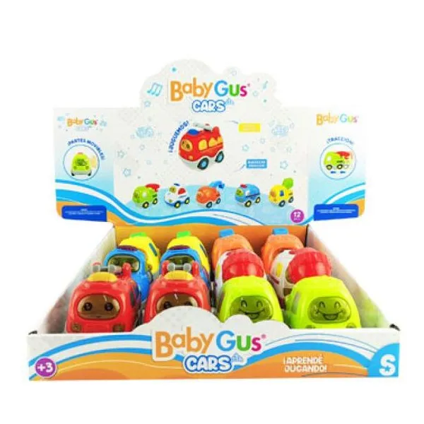 Autitos a friccion babygus 12 pzas/display 8,5 x7 x6 cm