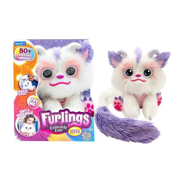 Furlings peluche interactivo aspen ojos mágicos- 32 cm con más de 80 reacciones