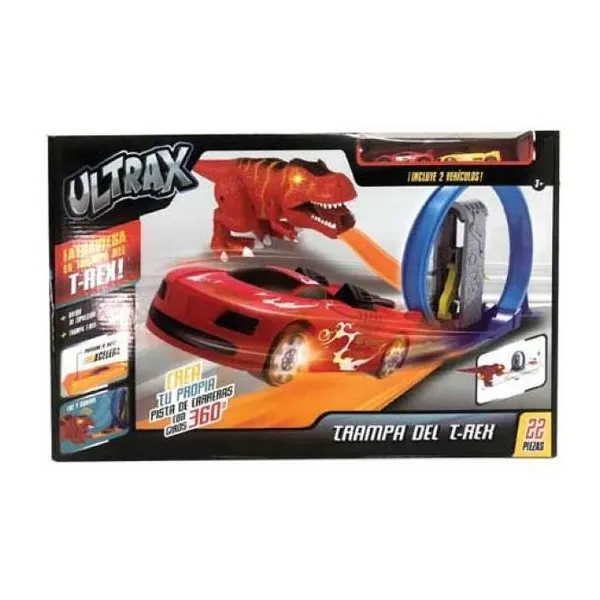 Dinosaur track set. super pista de carrera, con dinosaurio con luz y sonido.