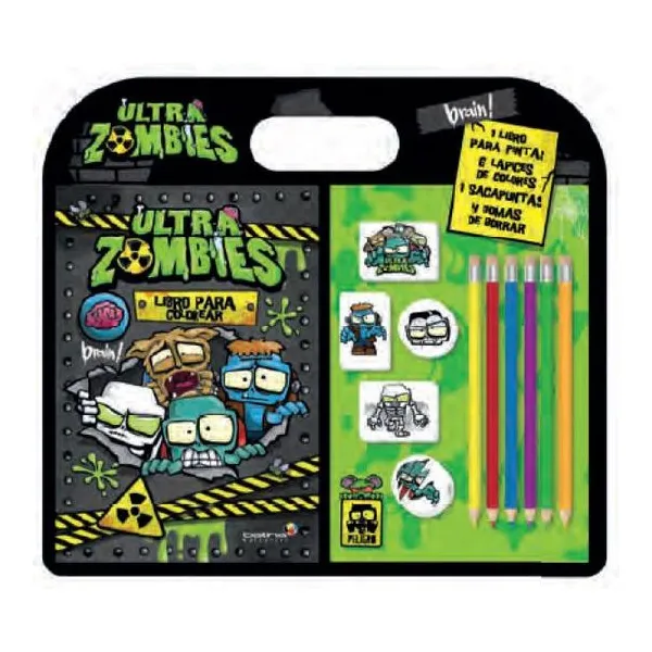 Diviertete pintando ultra zombies brain valija con accesorios
