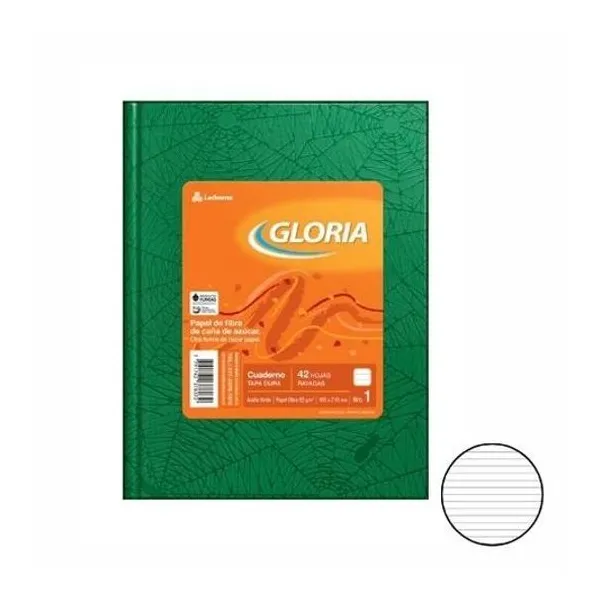 Cuaderno 16x21 rayado t/d araña verde 42h Gloria