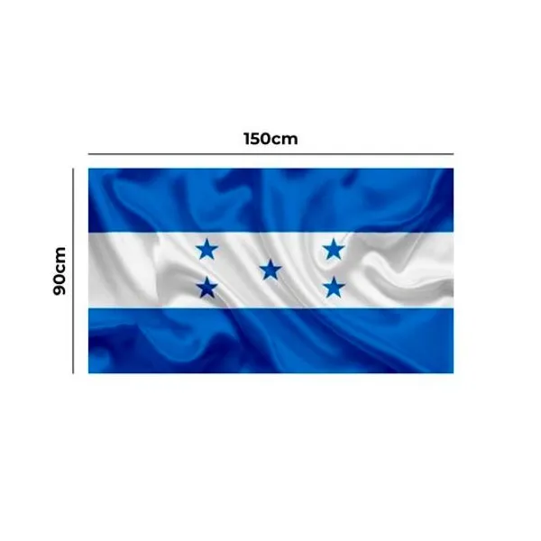 Bandera con logo honduras emblemas 90x1.50 mts
