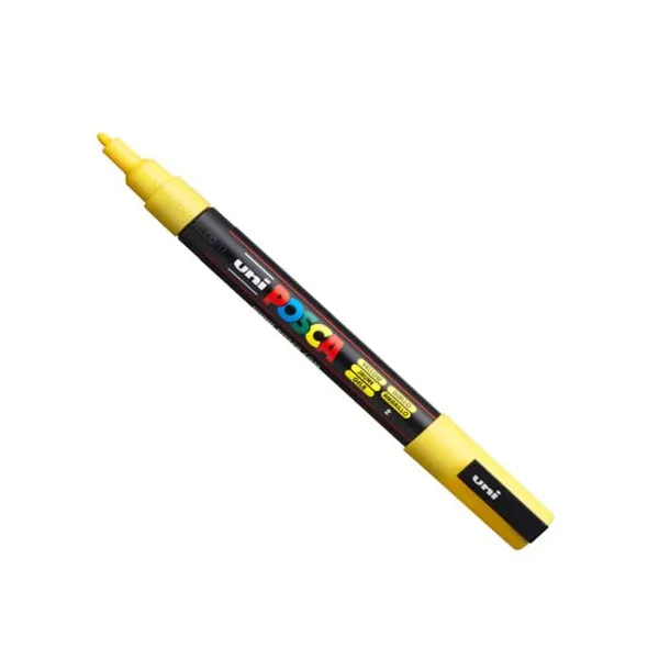 Marcador Uni posca al agua para fina amarillo
