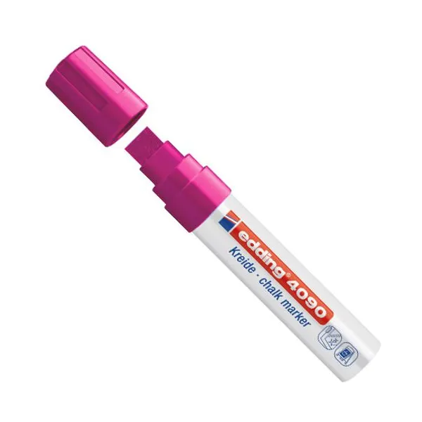 Marcador Edding e 4090 para vidrio fluo rosa