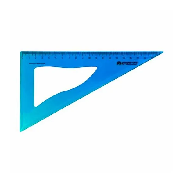 Escuadra 60°x23 cm acrilica azul x unidad Ezco