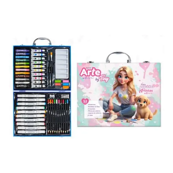 Set de Arte Tiny mascota valija Tiny 30x23 cm/53 piezas