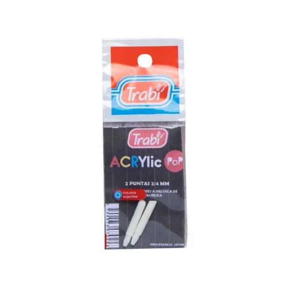 Punta trabi para marcador acrylic pop bl.x 2 de 4 mmredonda y biselada