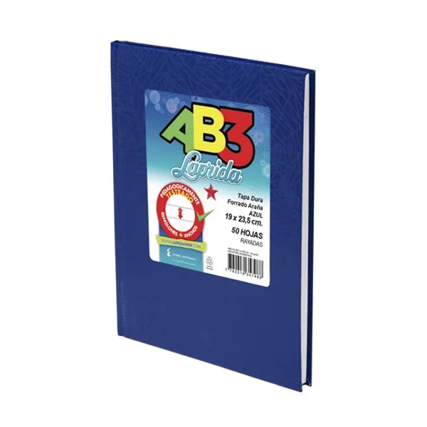 Cuaderno tapa dura Laprida ab3 19x23,5 x50hs.ray azul
