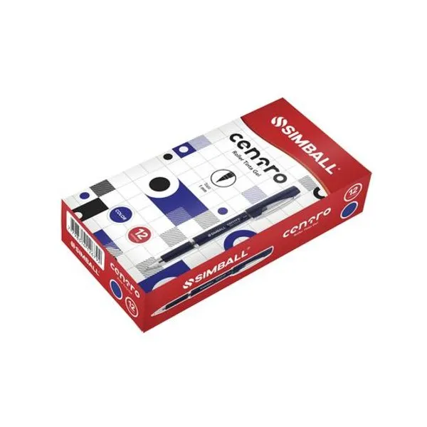 Bolígrafo roller gel centro azul caja x12 unidades Simball