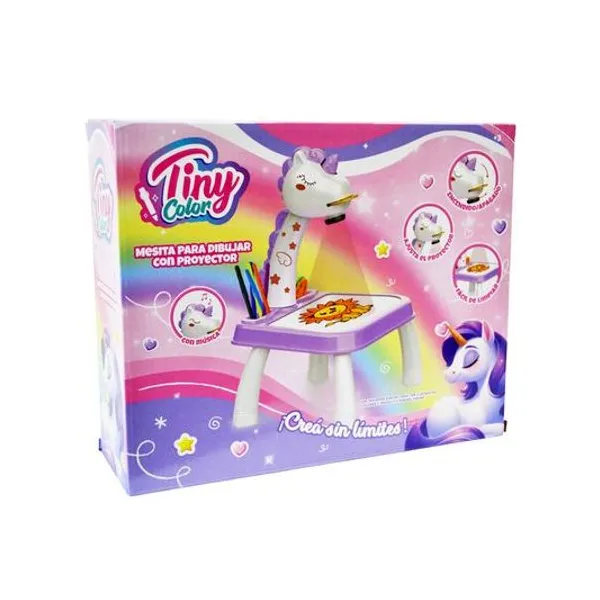 Mesa para dibujar con proyector unicornio Tiny en caja 19x24x9 cm