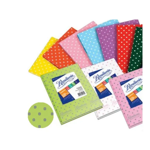 Cuaderno tapa dura Rivadavia forr.lunar x50 hs.ray.gris f.verde manz