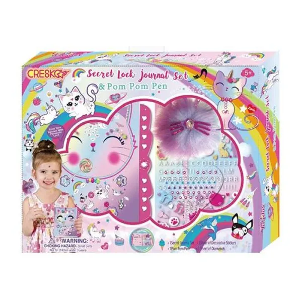 Set con diario Cresko secret message caticorn 6 pcs
