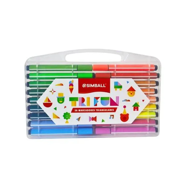 Marcador triangular tri fun caja x36 unidades Simball