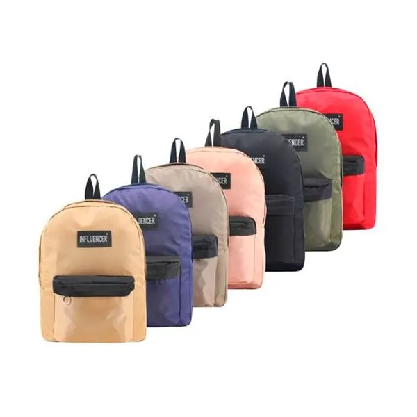 Mochila 16" espalda lisa x unidad colores surtidos influencer