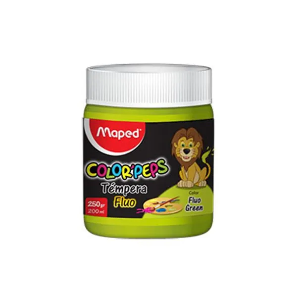 Témpera Maped pote x250 g fluo verde