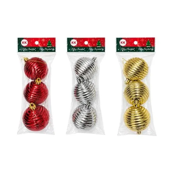 Borla metalizada rayas anchas 5 cm en bolsa x3 unidades colores surtidos
