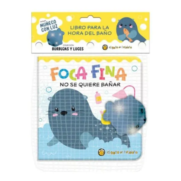 Foca fina no se quiere bañar burbujas y luces