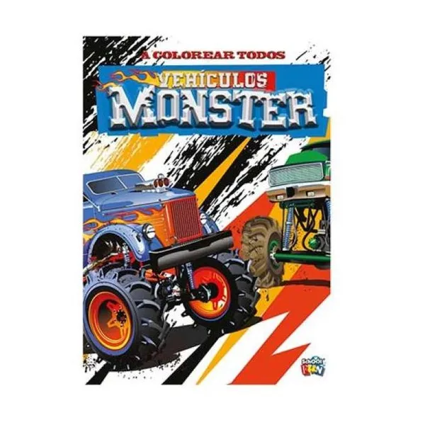 A colorear todos-vehiculos monster 20x28 cm/32 páginas
