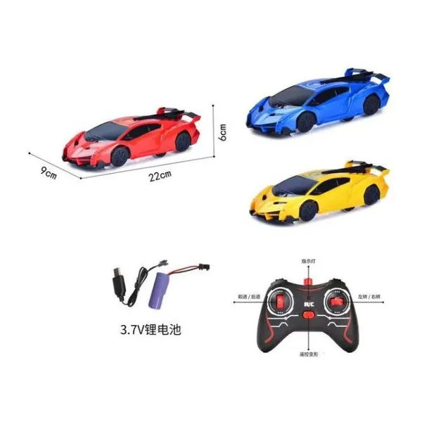 Auto a radio control escalador de pared y techo con giro 360°. con luz y cable