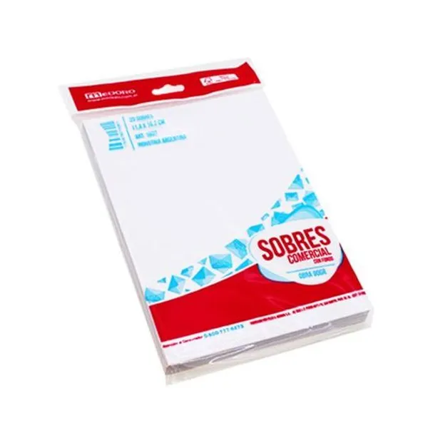 Sobre comercial obra con fondo 90 g 114x162 mm en blister x20 unidades medoro