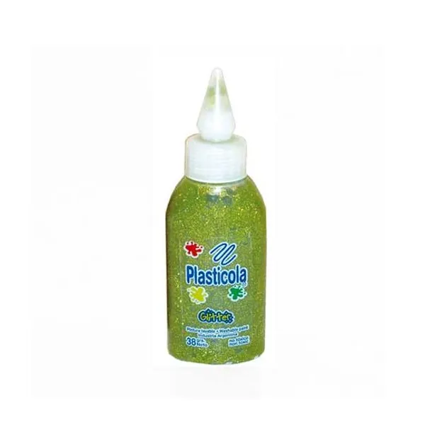 Adhesivo Plasticola glitter 38 grsverde oliva
