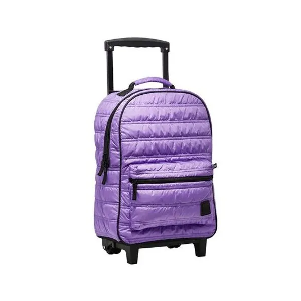 Mochila 18" con carro matelasse lila influencer