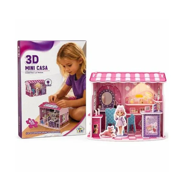 Rompecabezas 3d mini casa 43 piezas en caja 15x22x3 cm