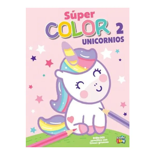 Super color unicornios 21 28 cm